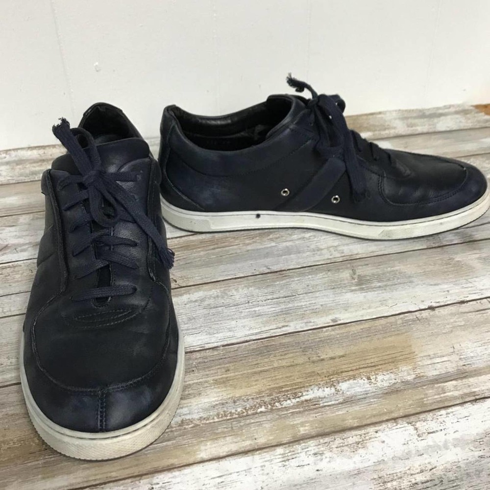 DIOR HOMME NAVY LEATHER LOW-TOP SNEAKERS 43.5 - Picture 4 of 11